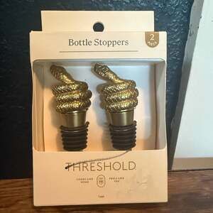 Gold Snake Bottle Stoppers, 2-Piece Set
